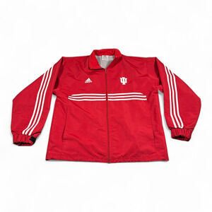 Indiana Hoosiers Jacket Adult SMALL Red Adidas Track Warmup Team Issue Y2K
